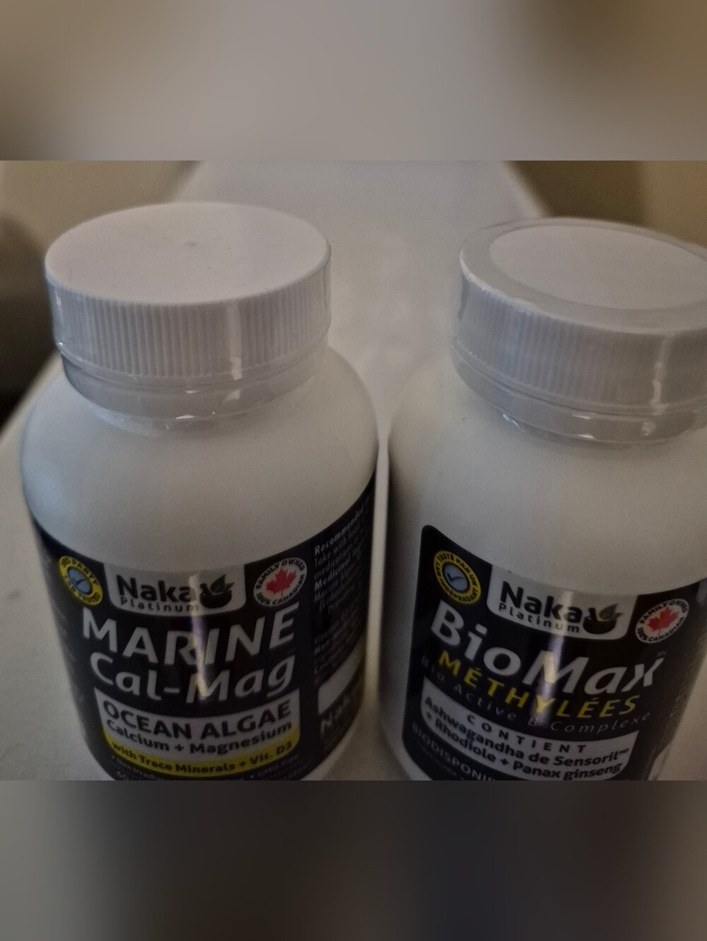 Naka Platinum BioMarine Supplement Bottles - White